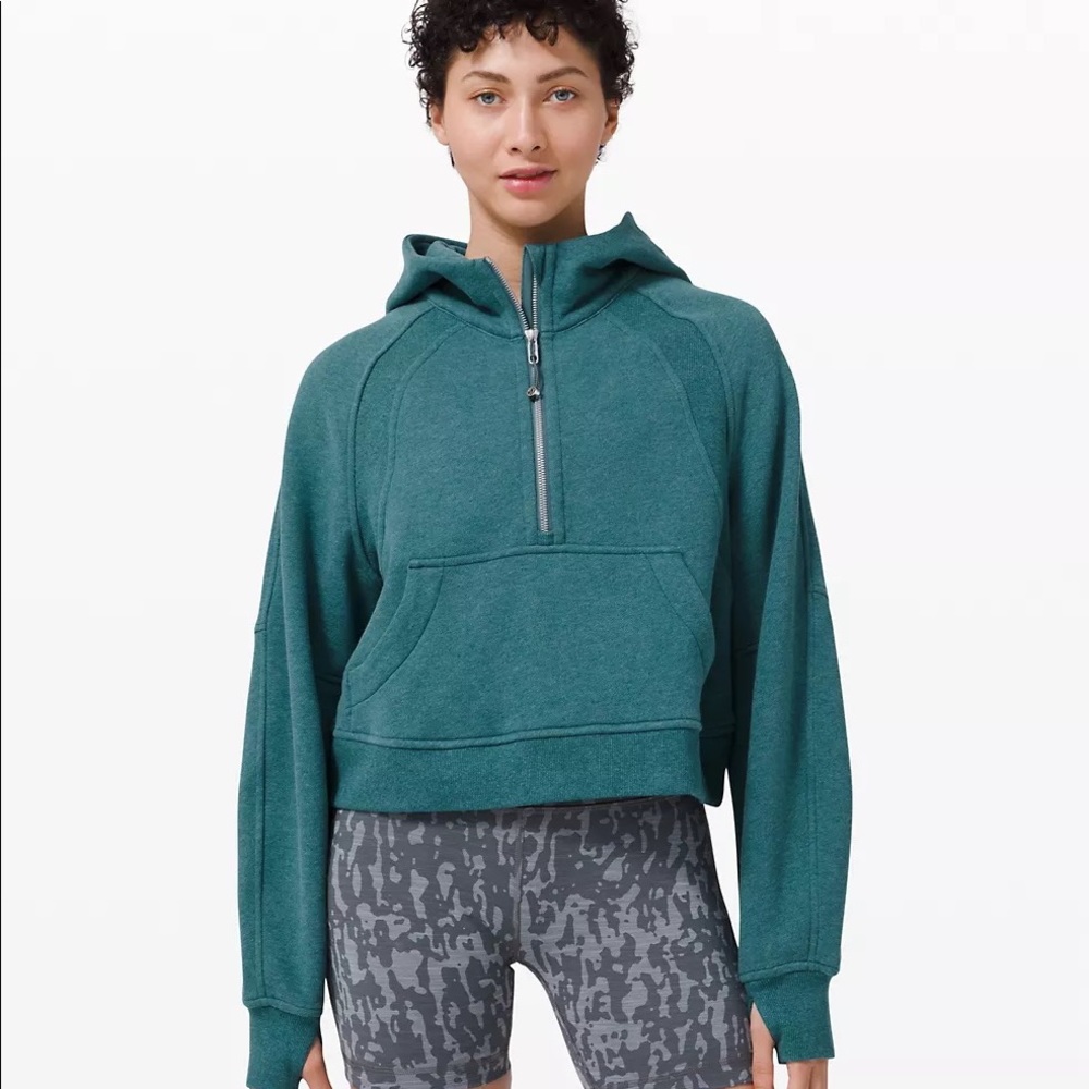Lululemon scuba 1/2 zip heathered dark teal size XL/XXL